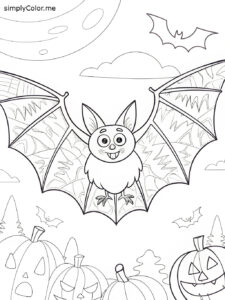 Halloween bat coloring page