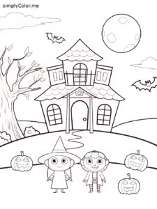 Halloween themed coloring sheet Halloween themed coloring sheet