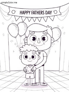 Happy fathers day coloring page