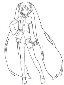 Hatsune Miku coloring page