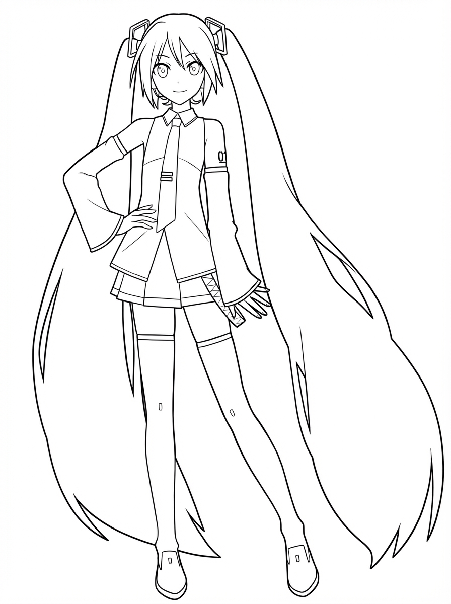Hatsune Miku coloring page
