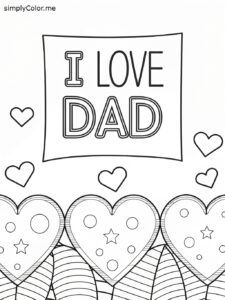 I love dad coloring sheet