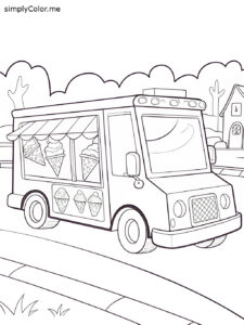 Ice cream truck coloring sheet Ice cream truck coloring sheet