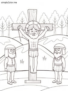 Jesus crucifixion coloring sheet
