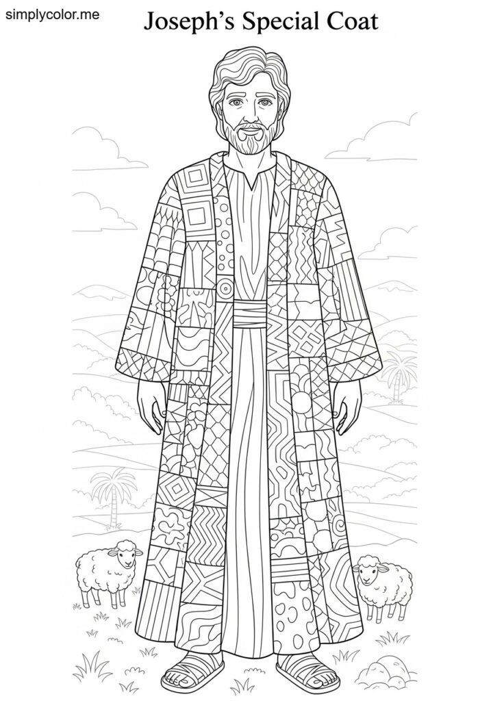 Joseph coat of many colors coloring sheet
