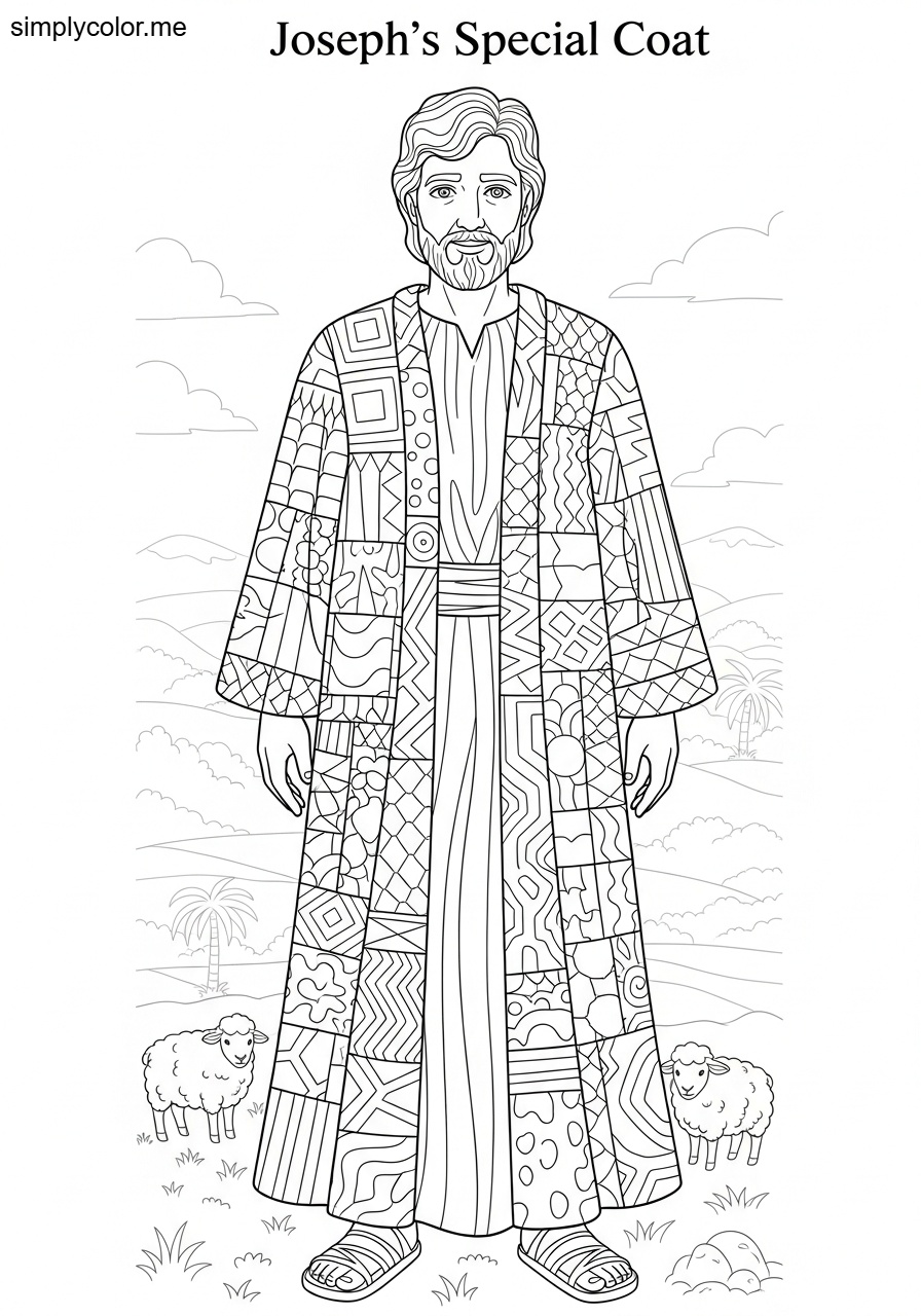 Joseph coat of many colors coloring sheet