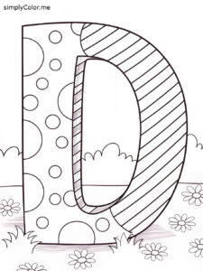 Letter d color page