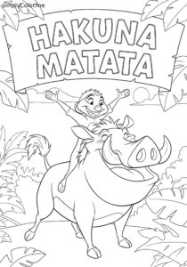 Lion King Timon and Pumbaa Hakuna Matata fun coloring page Lion King Timon and Pumbaa Hakuna Matata fun coloring page