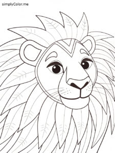 Lion head coloring sheet Lion head coloring sheet