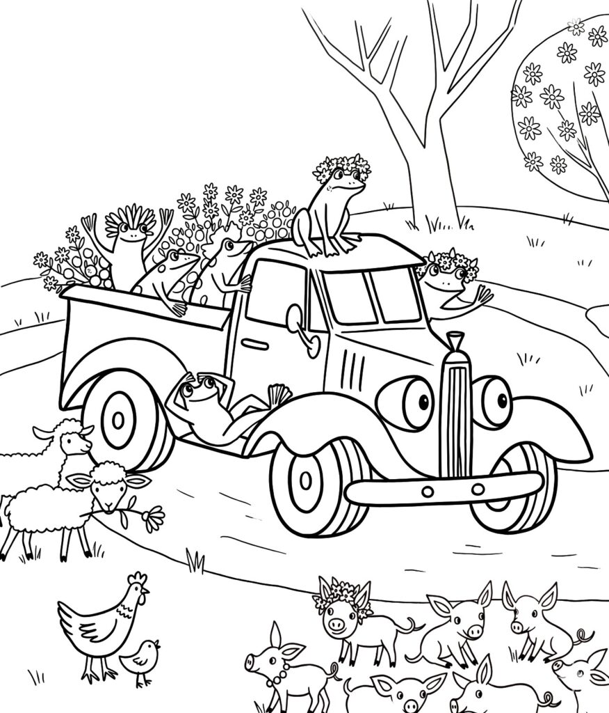 Little blue truck coloring sheet