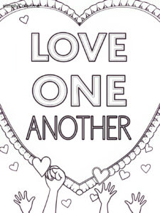 Love one another coloring sheet