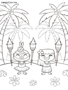 Luau coloring sheet
