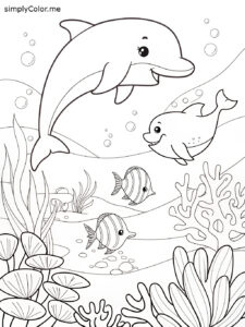 Marine life coloring sheet Marine life coloring sheet