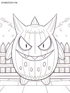 Mega gengar coloring page Mega gengar coloring page