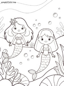 Mermaid coloring images