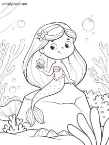 Mermaid coloring sheet printable