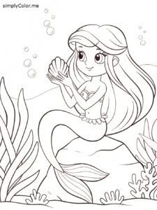 Mermaid picture to color Mermaid picture to color