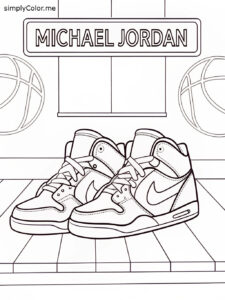 Michael jordan shoes coloring sheet