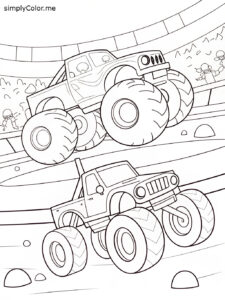 Monster trucks coloring sheet