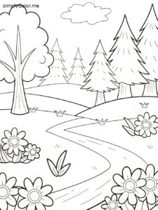 Nature coloring sheet printable Nature coloring sheet printable