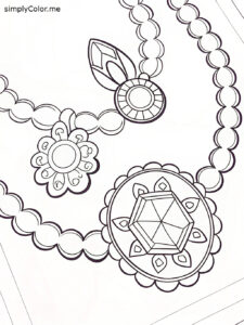Necklace coloring sheet Necklace coloring sheet