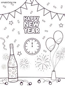 New years coloring sheet printable New years coloring sheet printable