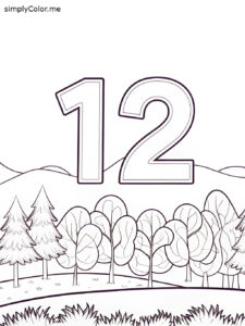 Number 12 coloring page