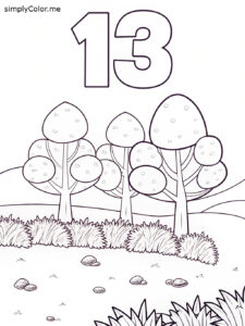 Number 13 coloring page