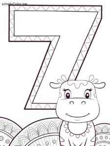 Number 7 color sheet