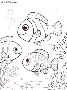 Ocean fish coloring sheet
