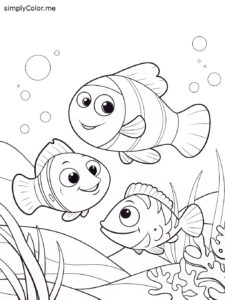 One fish two fish coloring page