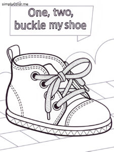 One two buckle my shoe coloring sheet