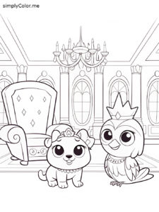 Palace pets coloring page Palace pets coloring page