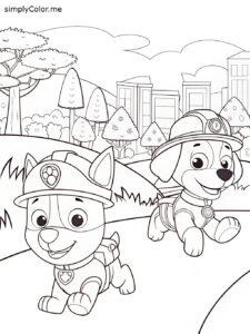 Paw patrol chase coloring page