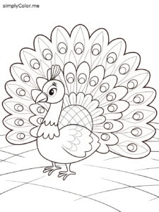 Peacock adult coloring page