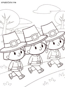 Pilgrims coloring sheet