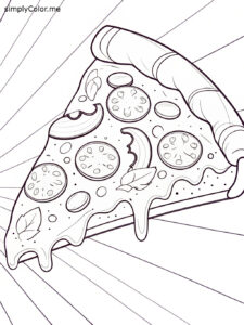Pizza slice coloring page Pizza slice coloring page