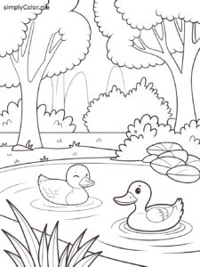 Pond coloring sheet