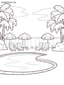 Pool coloring sheet Pool coloring sheet