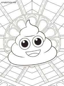 Poop emoji color page Poop emoji color page