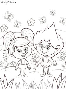 Poppy and viva coloring page