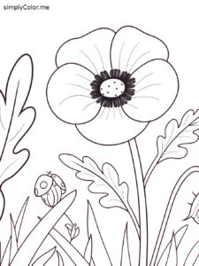Poppy coloring sheet Poppy coloring sheet