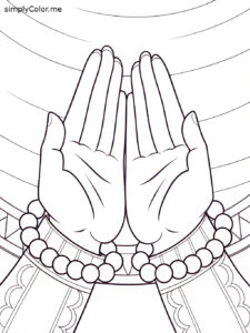 Praying hands colouring page