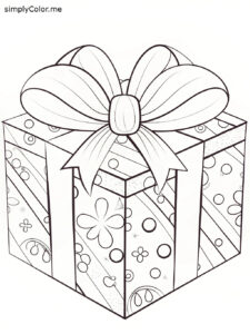 Present box coloring page