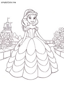 Princess belle coloring sheet