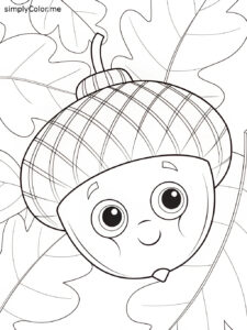 Printable acorn coloring page