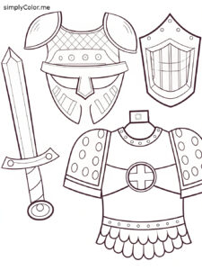 Printable armor of god coloring sheet