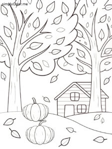 Printable coloring sheet fall