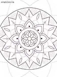 Printable coloring sheet mandala