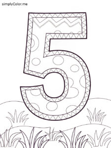 Printable number coloring sheet